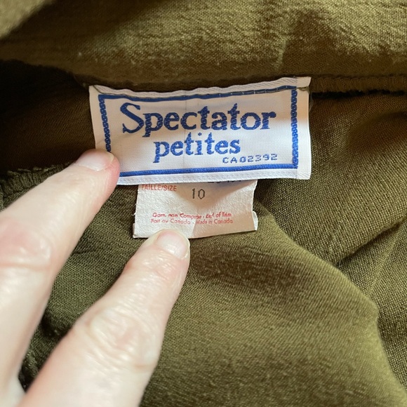 Vintage Spectator Petite Olive Green Wide Leg Culotte Size 10 - Picture 7 of 13